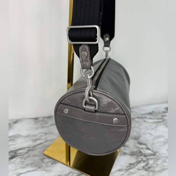 Treasure & Bond Gray Leather Barrel Cylinder Bag – Rare - Picture 3 of 9